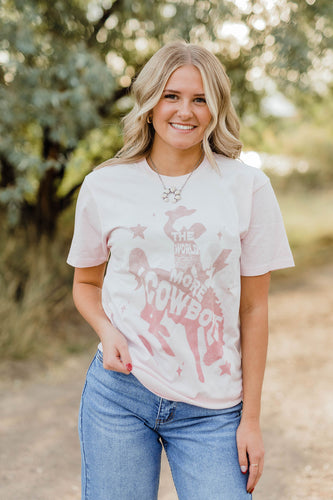 The World Needs More Cowboys Graphic Tee- pink