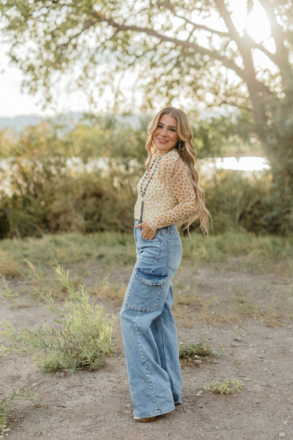 Yellow Daisy Mesh Top