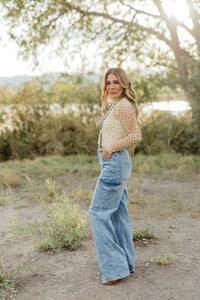 Yellow Daisy Mesh Top