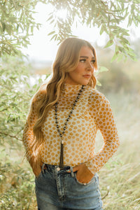 Yellow Daisy Mesh Top