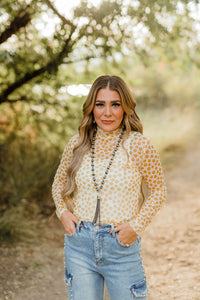 Yellow Daisy Mesh Top