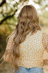 Yellow Daisy Mesh Top