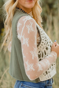 White Laced Floral Undershirt