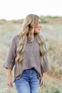 Brown crochet sweater top