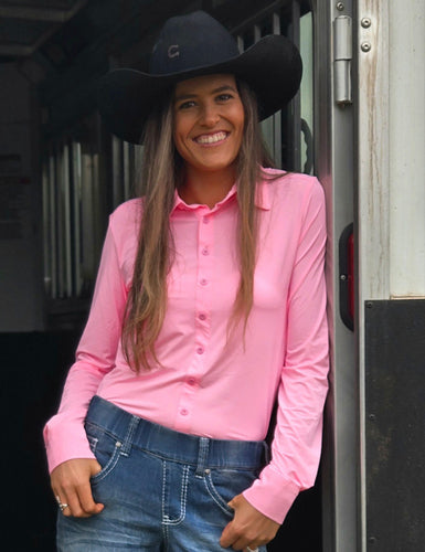 Bubblegum Pink Button Down Rodeo Shirt