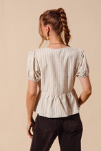 Load image into Gallery viewer, bow ribbon tie top oatmeal