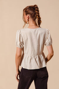 bow ribbon tie top oatmeal
