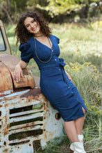 Load image into Gallery viewer, Denim puff sleeve dress
