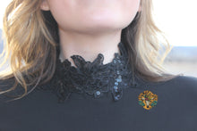 Load image into Gallery viewer, Black Lace Neck Top
