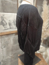 Load image into Gallery viewer, Kiyann Black Fringe Sweater