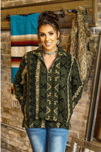 Load image into Gallery viewer, Olive Aztec Sherpa