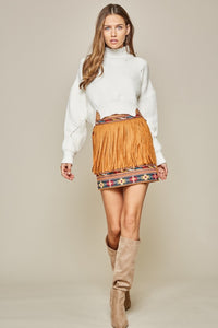 Aztec Suede Skirt