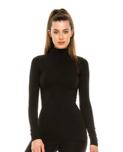 Load image into Gallery viewer, Black and White Ribbed Turtle Neck Shirts
